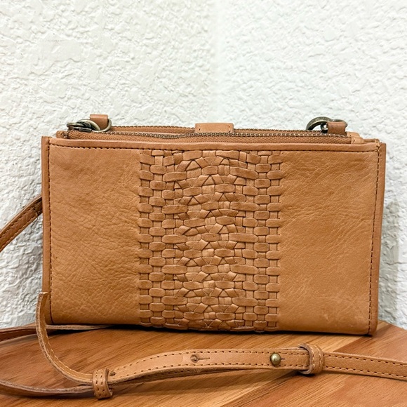Unbranded TJMAXX Brown 100% Genuine Leather Multifunction Wallet Crossbody Bag - Picture 1 of 16